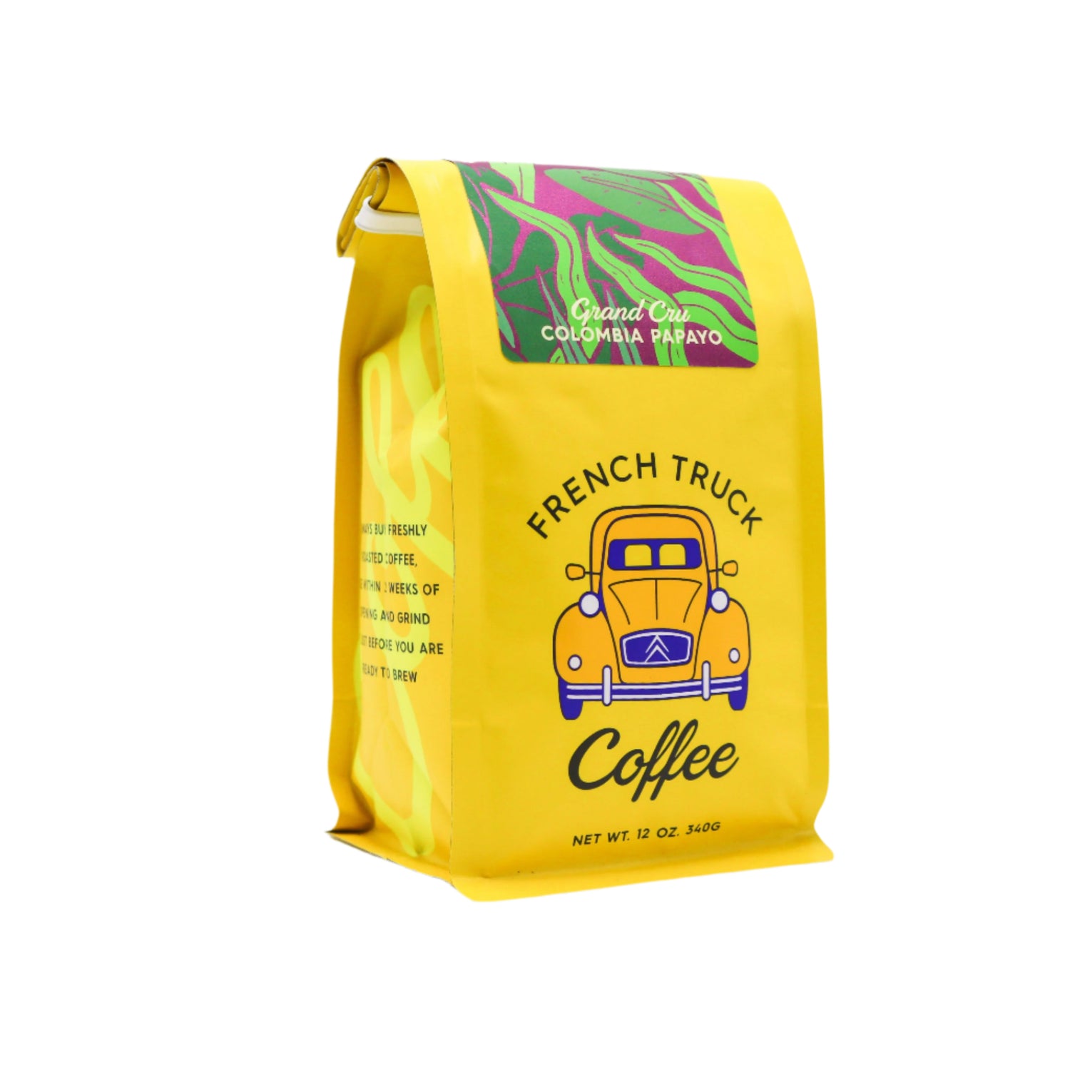 Yellow Bag of French Truck Grand Cru Colombia Papayo Coffee Beans